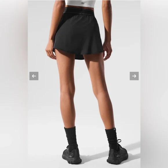 NWT ALO Yoga Black Match Point Tennis Skirt, XS - Picture 6 of 8